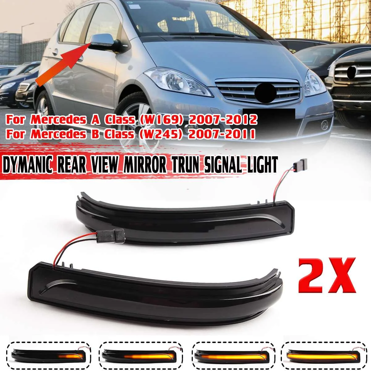 LED Flowing Side Rearview Mirror Light For Mercedes For Benz W169 W245 2007-2011 2012 Turn Siganl Lights Indicator Blinker Lamp