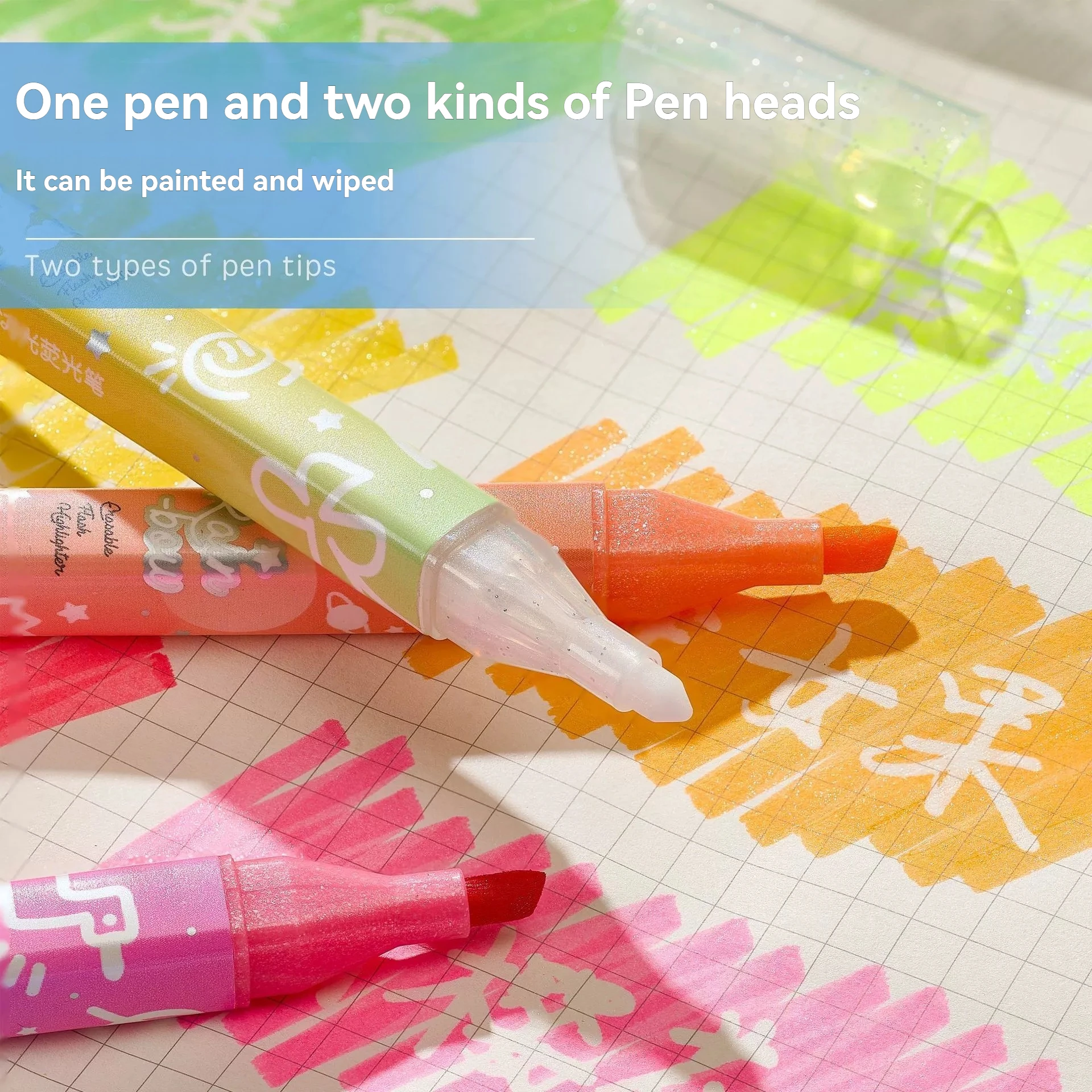 6 ألوان Kawaii قابل للمسح بريق قلم تحديد الباستيل غرامة الباستيل هيغليغتر ماركر سجل القصاصات رسمت لوازم مكتبية