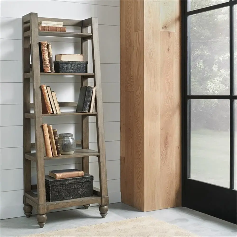 Classic American-Style Leaning Ladder Bookshelf