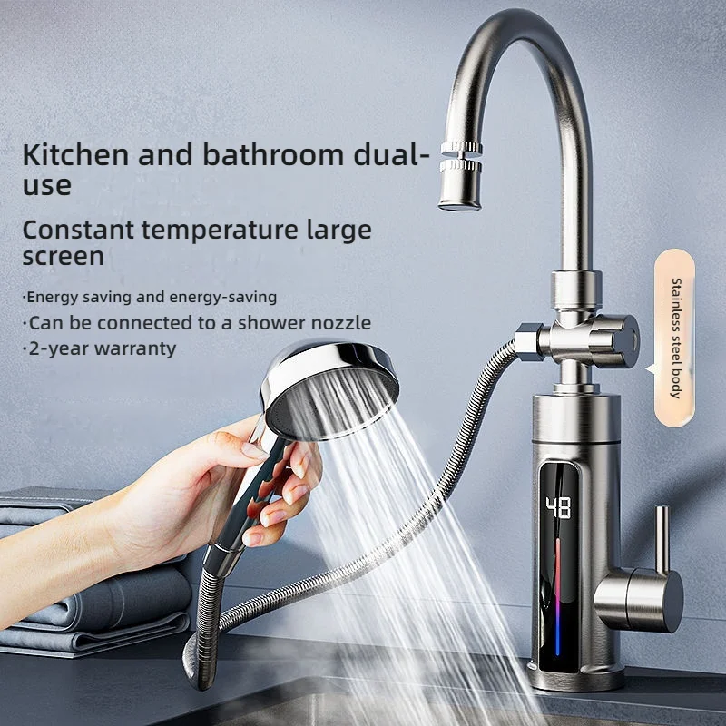 

3300W Instant Electric Water Heater Shower Digital Display 220V Kitchen Sink Faucet Bathroom Tankless Hot Water Tap Heater