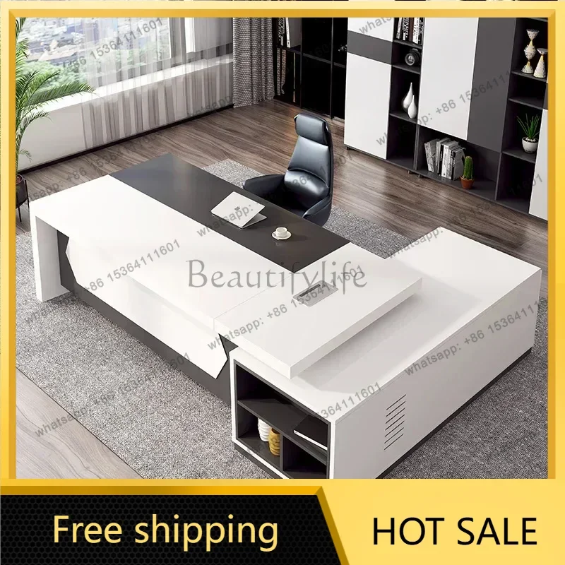 LJY Minimalist Office Desk Work Multifunctional Room Desks Office Desk Modern Writing Corner Cool Reception Ufficio Trendy Furni