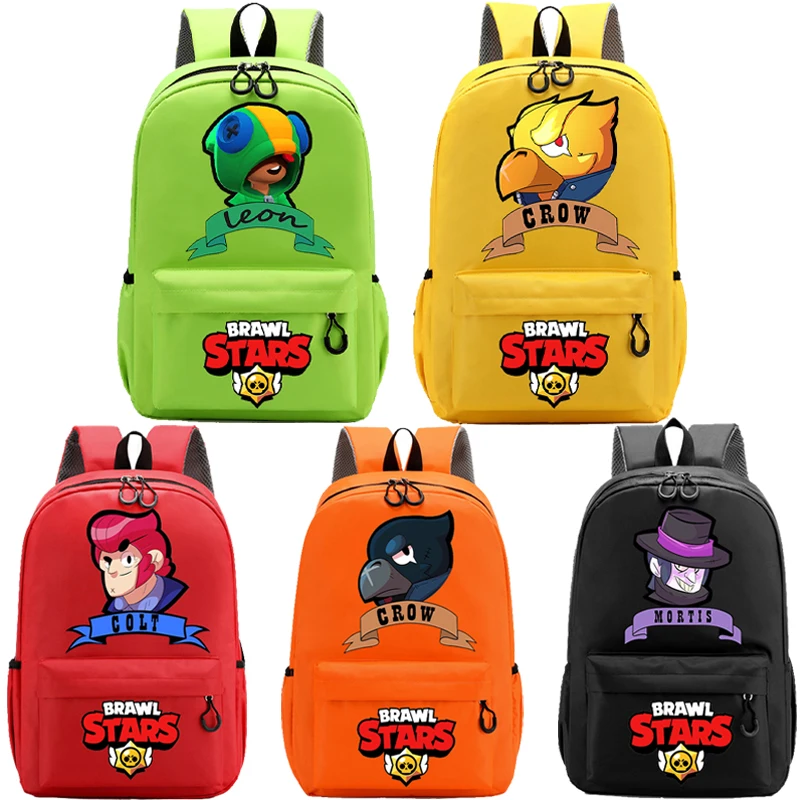 Mochila con estampado de dibujos animados para niños, mochilas escolares de gran capacidad, suministros escolares para niños, Leon Spike Crow