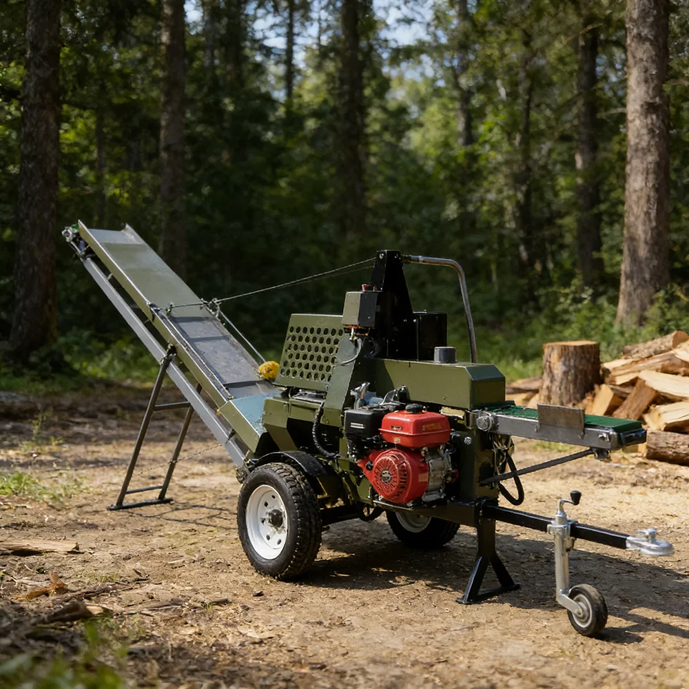 Advanced 30T Gas Log Splitter Automatic Return Valve Wood Breaking Equipment Reinforced Wedge For Tough Knotted Logs