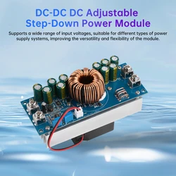 DC-DC 1200W 50A Adjustable Voltage Reduction Power Supply Module 15V-90V to 2.5V-72V 800W 28A DC Constant Current Power Supply