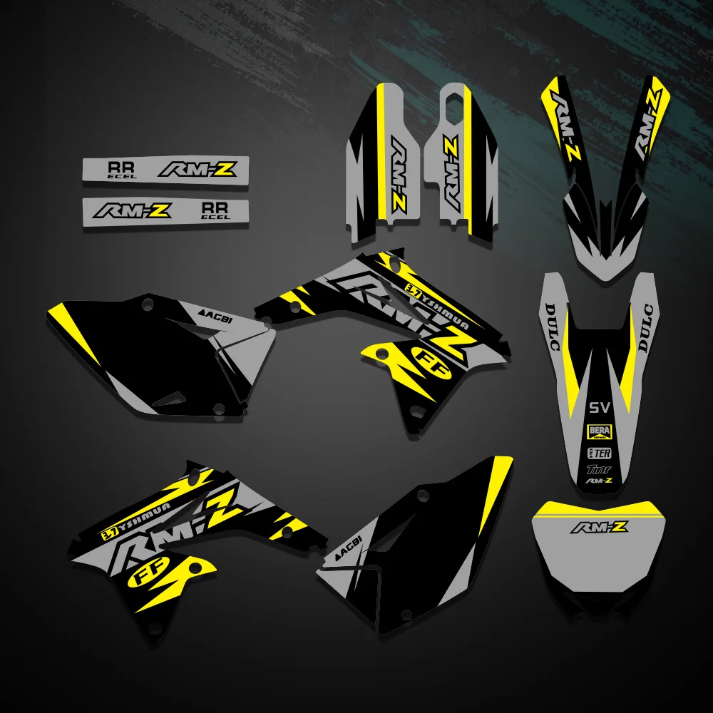 Armorsoul-Adesivo gráfico para motocicleta, decalque de fundo de carenagem para Suzuki RMZ450, RMZ 450, 2008-2012, 2013, 2014, 2015, 2016, 2017