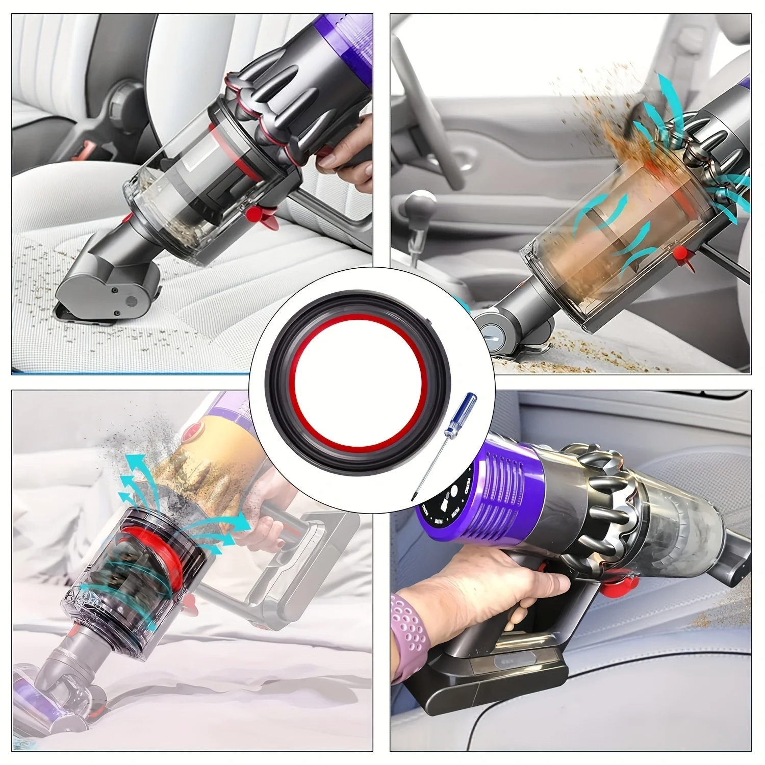 Dust Bin Top Fixed Sealing Ring Replacement for Dyson Cyclone V10 SV12 Vacuum Cleaner, Dust Bucket/Dirt Cup Bin Parts Replacemen