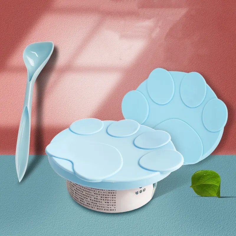 Pet Can Lid Food Storage Reusable Universal Silicone Preservation Sealing Lids Dog Cat Feeding Spoon Pet Feeding Supplies