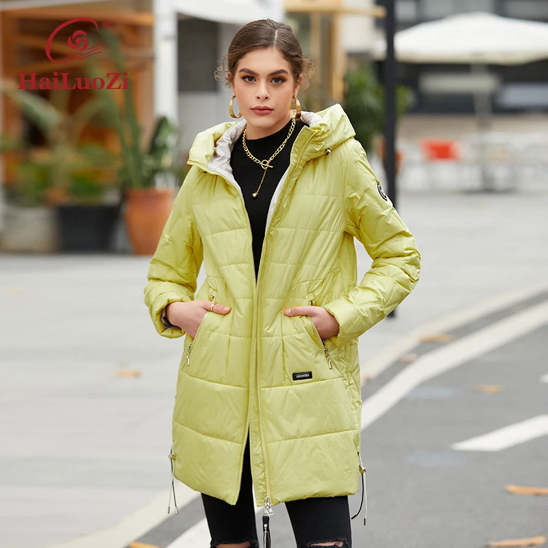 

Весенняя женская куртка нового дизайна HaiLuoZi 2022, модное женское пальто, ветрозащитная теплая парка, элегантная женская верхняя одежда 7063