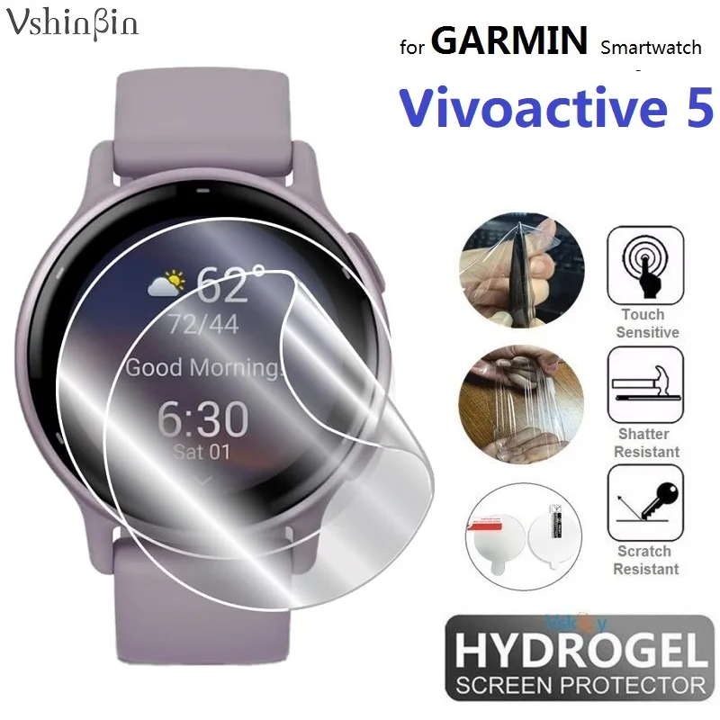 Garmin Vivoactive 5用のソフトTPUヒドロゲルフィルム,スマートクロック用の傷防止,HDクリア,10個