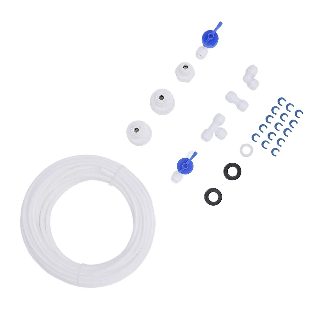 PE Refrigerator Water Line Kit White Water Inlet Line Ice Maker Water Line Kit Water Tube Fittings 1/4in Hose