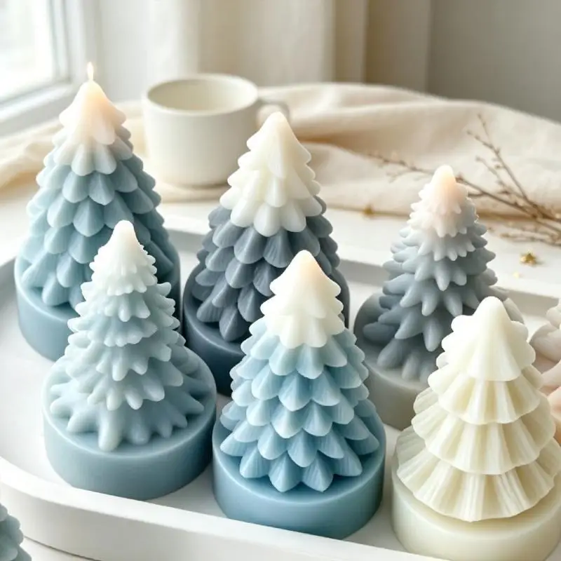DIY Mini Christmas Tree Silicone Mold Heat Resistant for Handmade Aroma Candle Resin Plaster Craft Lovers Christmas Gift