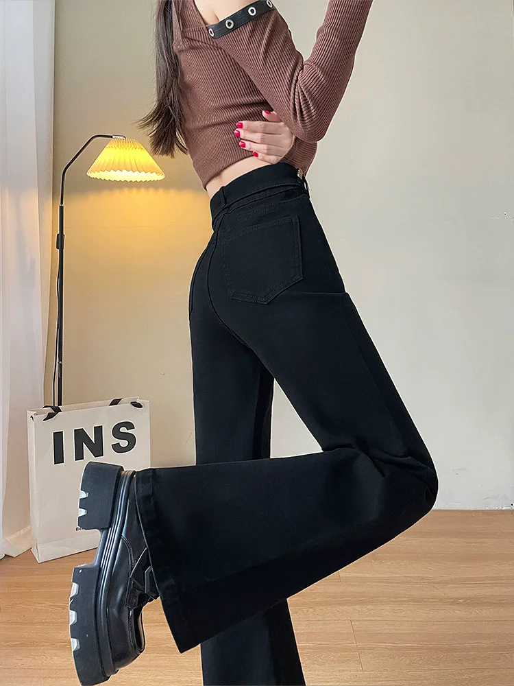 Hohe Taille Vintage Bootcut Jeans frauen Casual Taste Koreanische Mode Vaqueros Lose Retro Streetwear Breite Bein Denim Hosen
