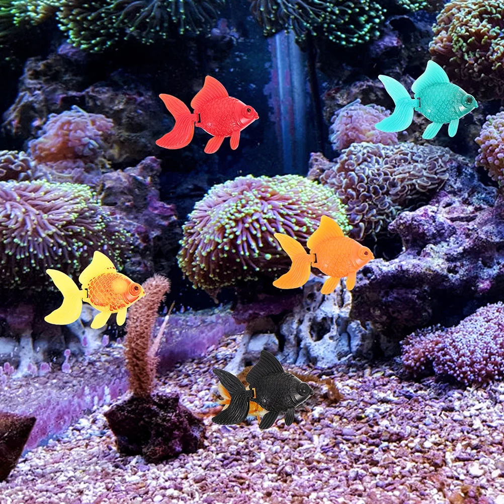 

12pcs Decorations for Aquarium Tank Realistic Fake Fish Home Office Lovely Fish Figure Terrarium OrnamentColors