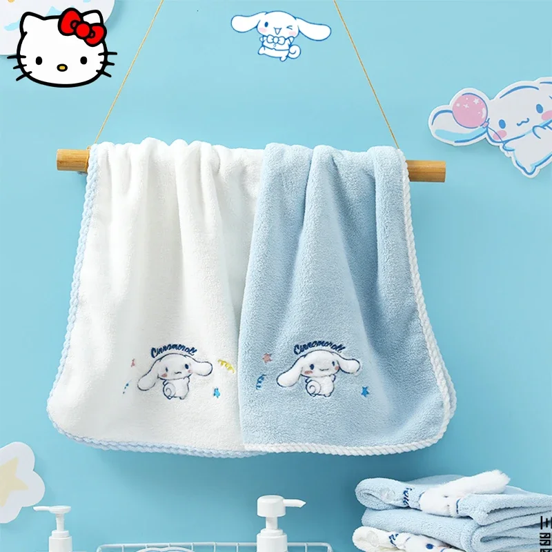 

Kawaii Sanrio Cinnamoroll Towel Cute Cartoon Girl Student Soft Absorbent Quick Drying Home Bathroom Wash Face Hand Towel Gift