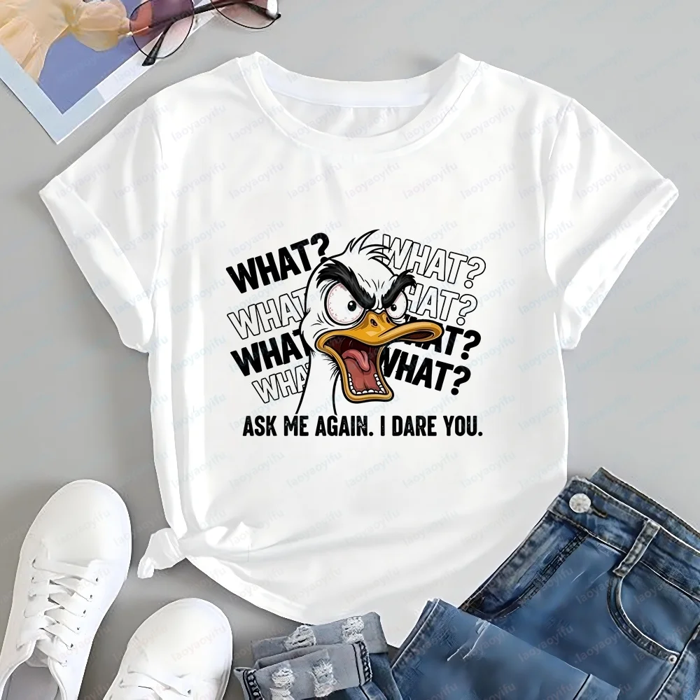 What? What? What? Ask Me. ASK ME AGAIN. I DARE YOU. An Interesting Creative Short-sleeved Men's and Women's Comfortable T-shirt