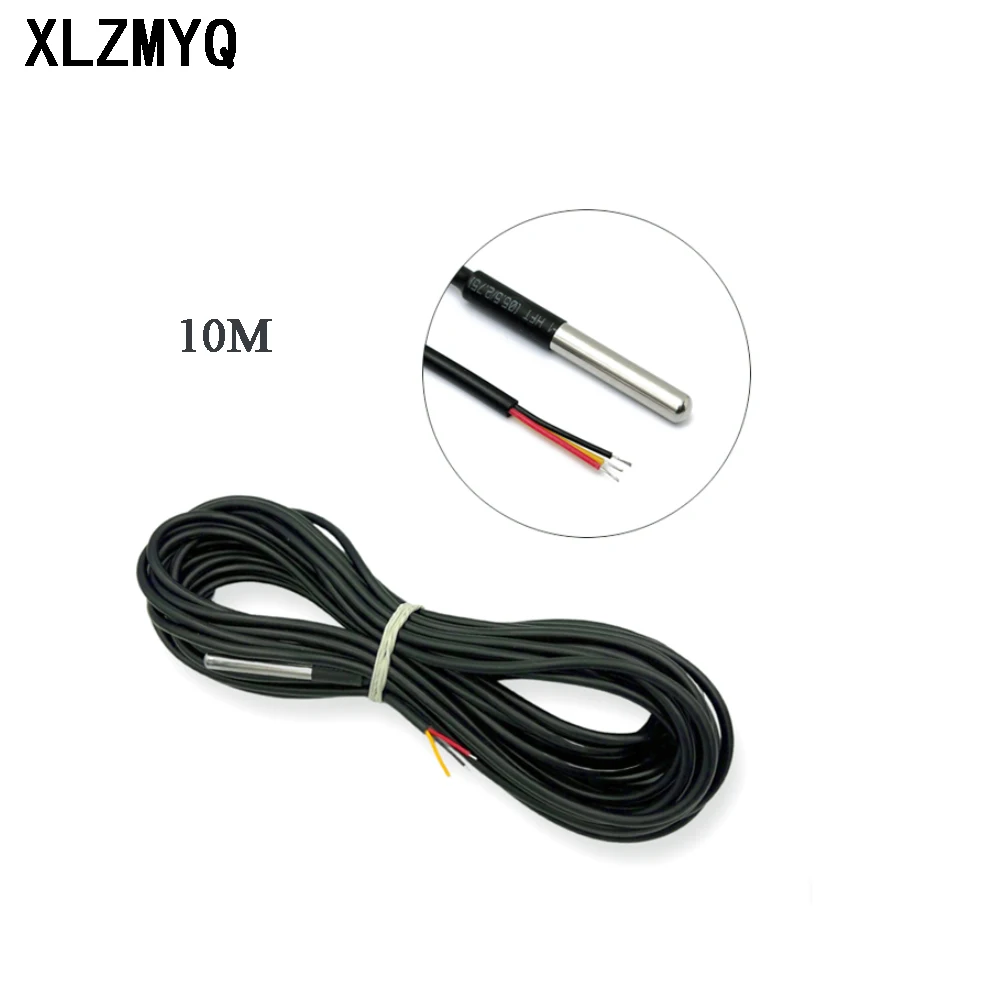 1PCS DS1820 10M Stainless Steel package Waterproof DS18b20 Temperature Probe Temperature Sensor 18B20 10Meter