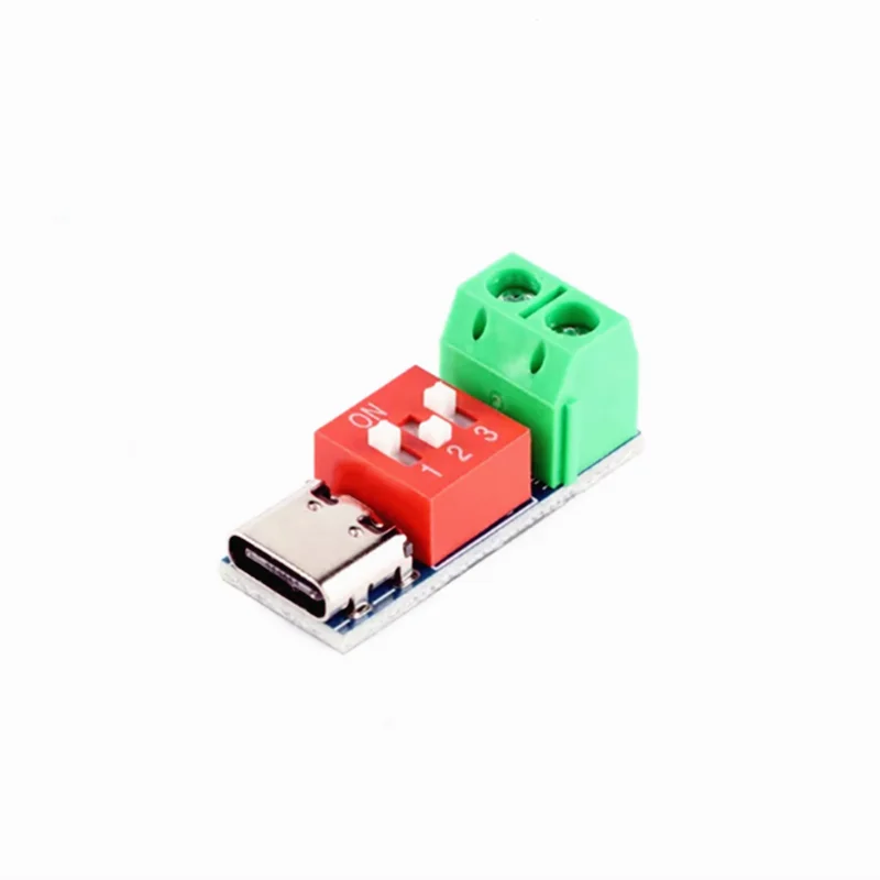PD Trigger Module Type-C 5V 9V 12V 15V 20V Adjustable Decoy 100W Plug and Play No Soldering for Fast Charging DIY Electronics