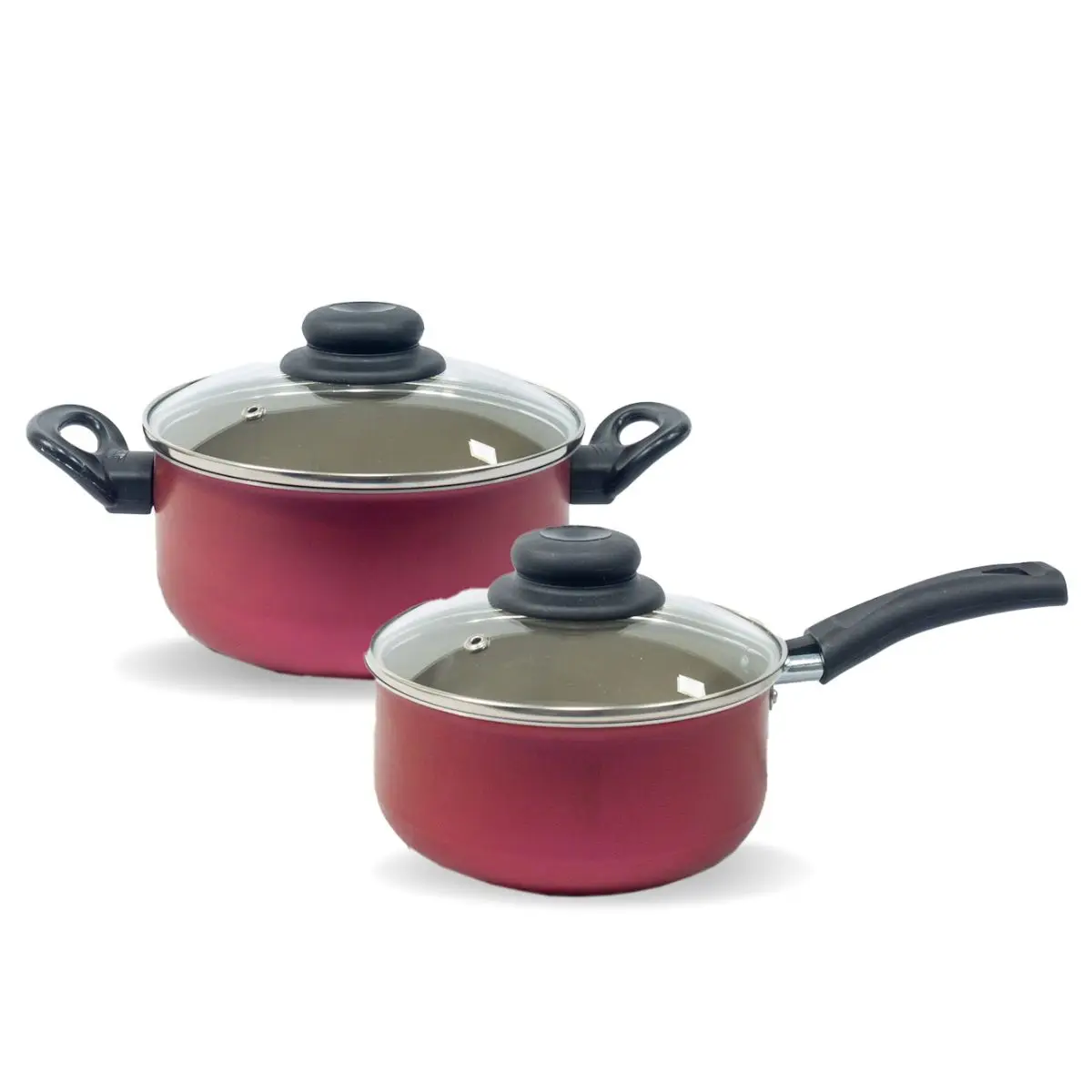 Casserole and Pot Kit 18 and 16 Non-stick 2 Pcss Glass Lid