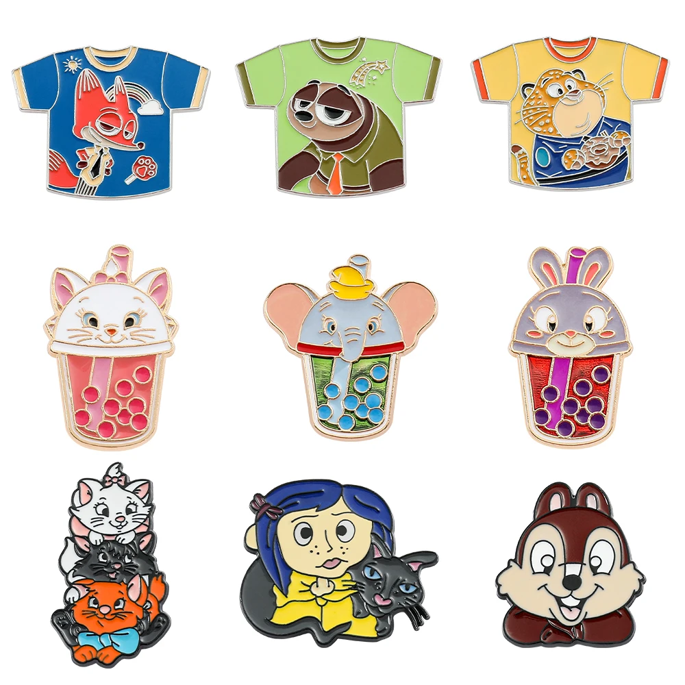 Cute Cartoon Animal Pin Disney Zootopia Metal Badge Brooch Pins Denim Hat Badge Jewelry Accessories For Kids Gift