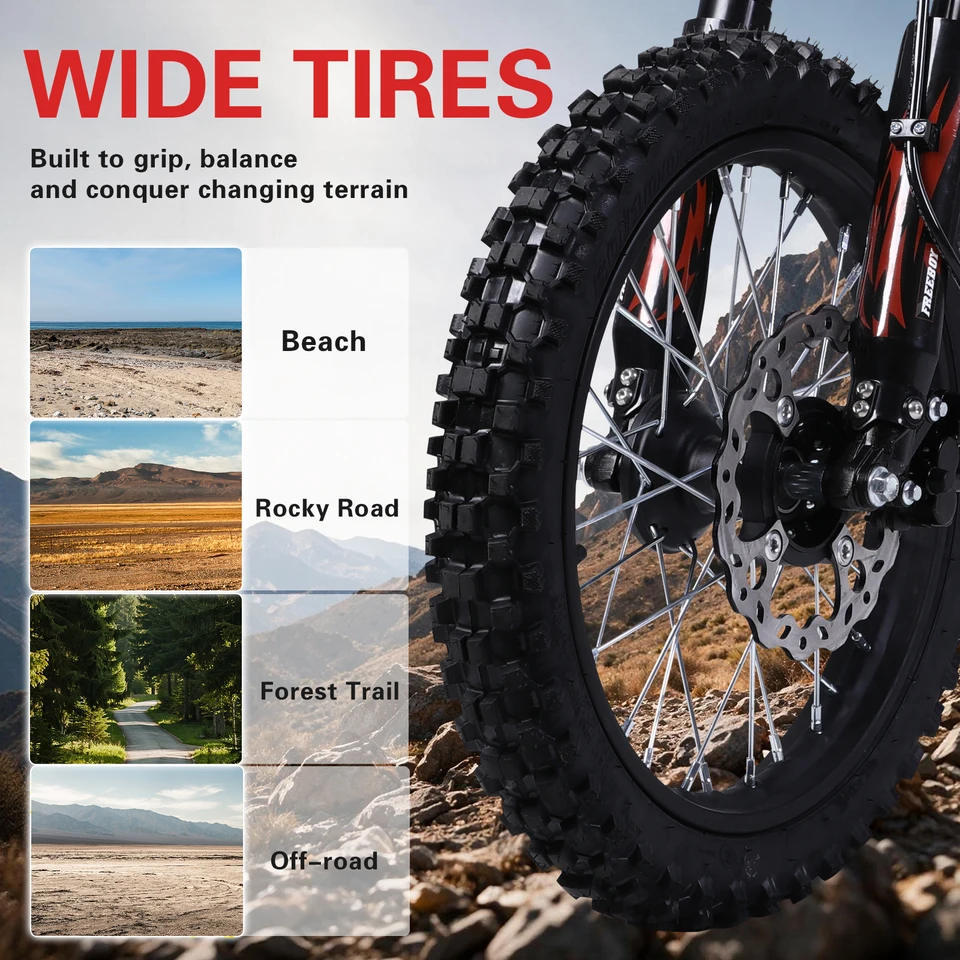 FREEBOY Y10 E Bike 1500W Peak Motor 48V22.5Ah Battery Electric Bike LED Display Front 14-inch Rear 12-inch Tires E-Bicycle image 5