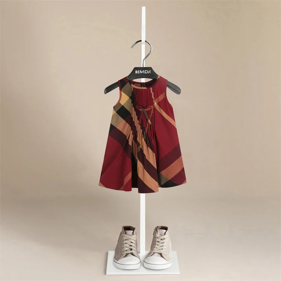2-7 Years Girls Vacation Dress Summer Vest Striped Cotton Childrens Girls Suspender Dress Thin Cool Baby Girls Princess Dress