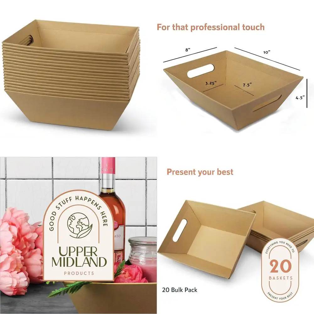 

8x10 Large Empty Baskets for Gifting, Organizing, and Display | Ideal for Snacks, Produce, Serving | Perfect for Holidays and Sp