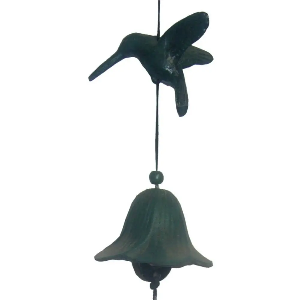 Garden Decoration Hanging Hummingbird Cast Iron Bells Novelty Stereoscopic Metal Pendant Vintage Creative Wind Chime Scenic Spot