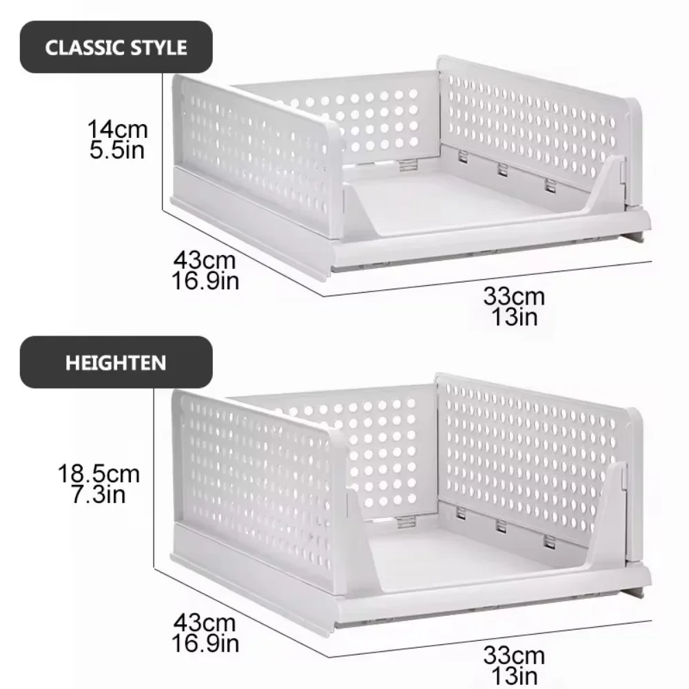 Home Stackable Plastic Drawers Organizing Boxes Partition Bedroom Office Organizers Closet Clothes Panties Folding Storage Box