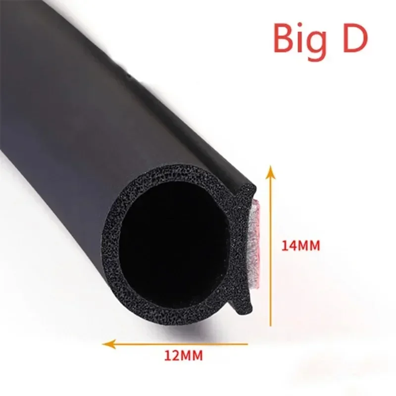 1-8M Rubber Door Seal Strip Big D Type Car Door Seal Strip Universal Noise Insulation Epdm Car Rubber Waterproof Seals For Auto