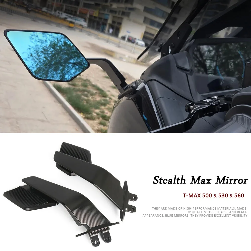 

For Yamaha TMAX 530 Tmax 500 T-MAX 560 Aluminum Alloy Frame Motorcycle Fixed Wind Wing Rearview Mirror TMAX530 T-Max560