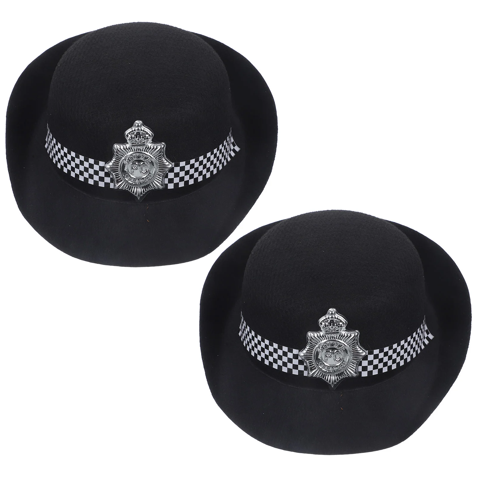 2 Pcs Police Cap Party Supplies Role Play Hats Kids Dress Scalable Cosplay Policemen Caps Felt Cloth Children Man Clothing