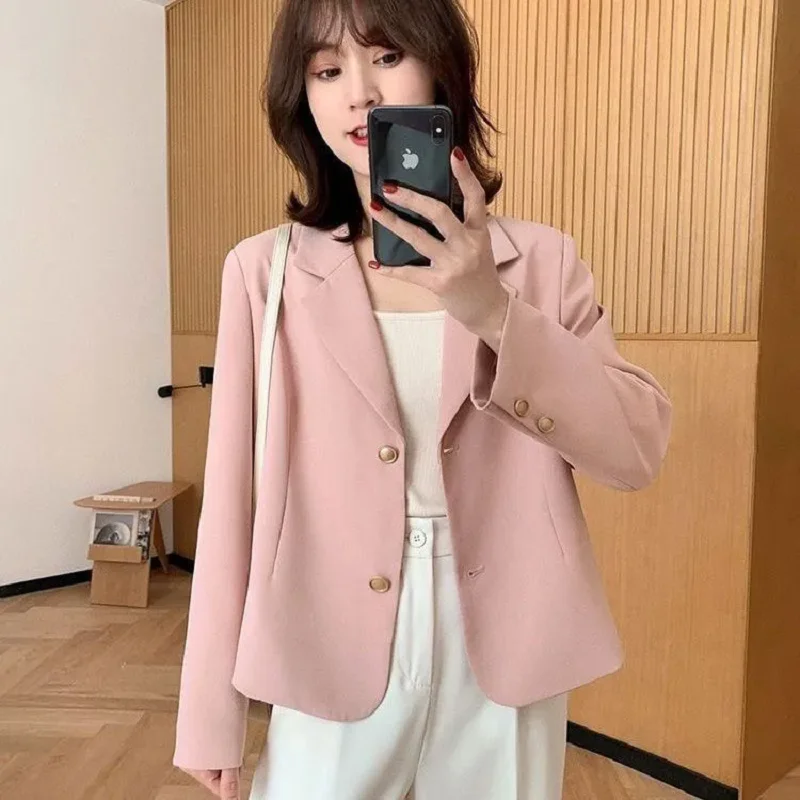 

Spring Autumn New Fashion Casual Design Short Suit Jacket Women Korean High Quality Blazer Coat Clothes Female Slim Outwear W928
