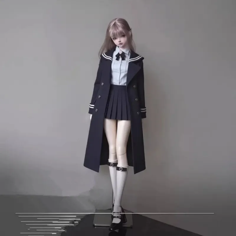 [Nur Kleidung] 1/3 1/4 1/6 College-Hemd Plissierter Rock Matrosenkragen-Mantel JK-Set Zubehör für BJD Actionfigur Dekoration – Detail 4