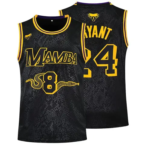 Camiseta de baloncesto de gran tamaño para hombre, camiseta deportiva Kobe 24 Bryant, ropa deportiva de piel de serpiente Mamba High Street Hip Hop, novedad de 2024