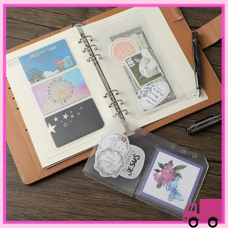

Compact 12 Pcs A6 Binder Pockets Cash Envelopes Clear Folder Organizer Photocard Sleeve Sheets For Credit Business Card Money Du