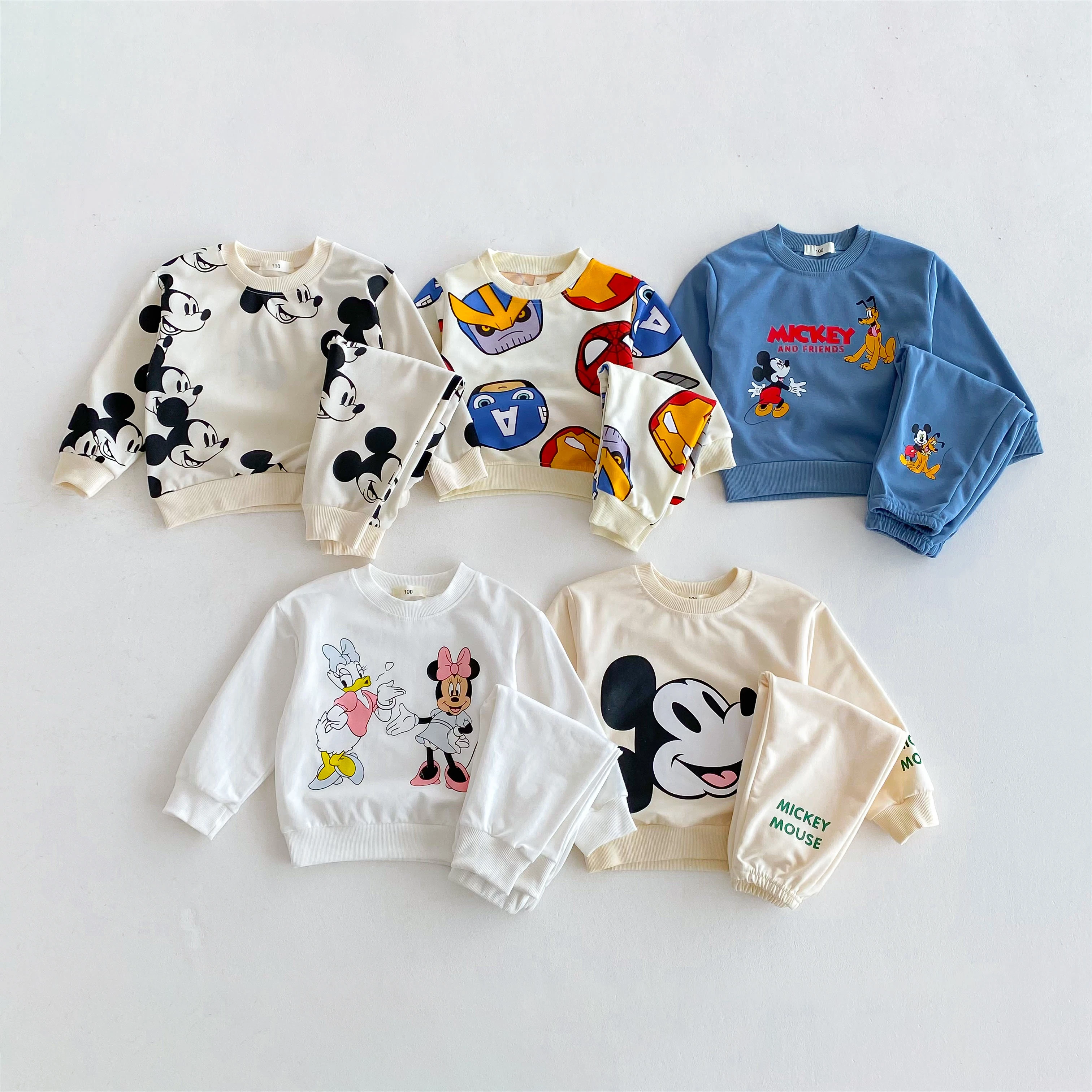 Boys Clothes Children Mickey Sweatshirt Outfits Autumn Long Sleeve Suit Fashion Casual Tracksuit Kids 2 Piece Set Tops + Pants