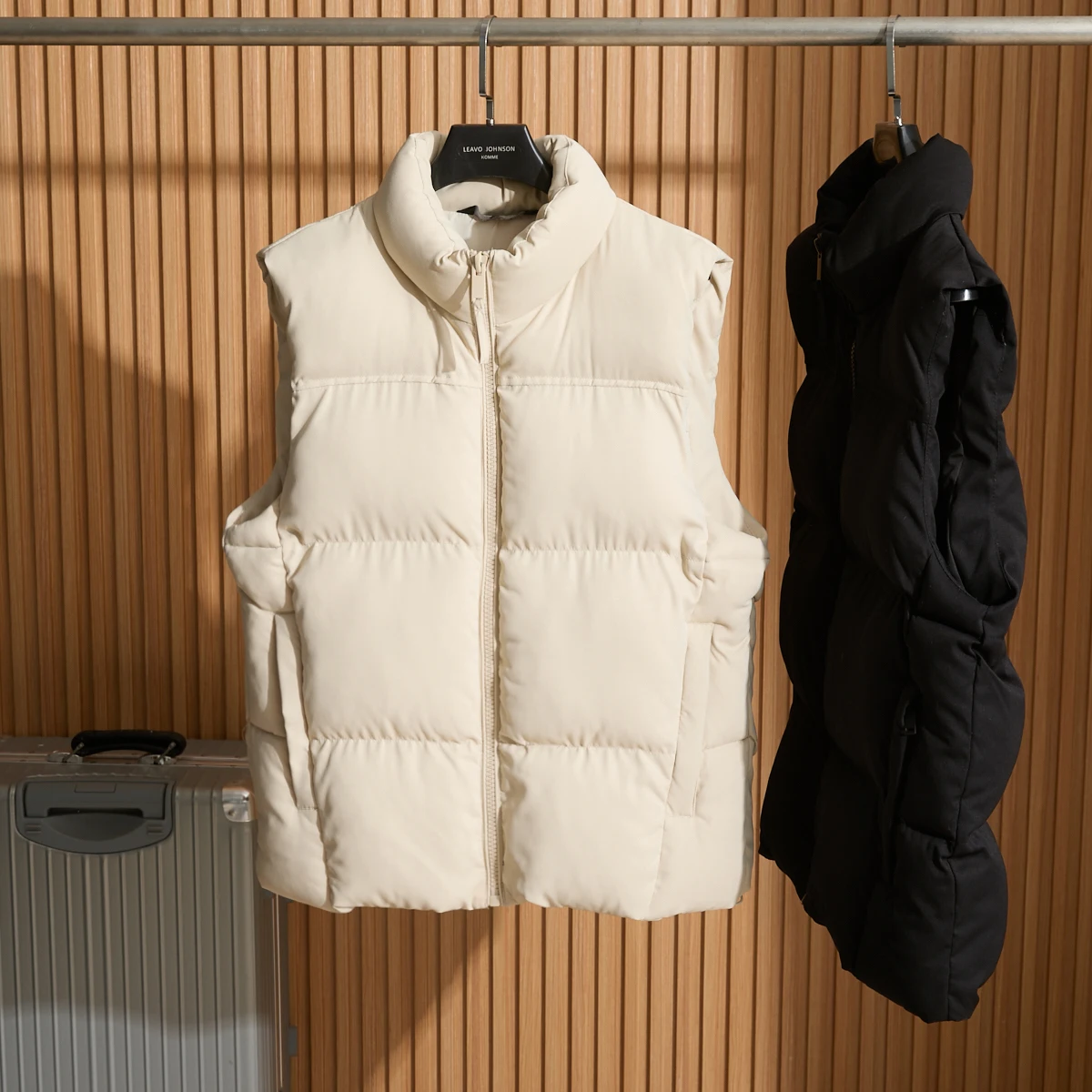 

Thiened Hollow Fiber Men's Vest Winter New Sle Pure Color Collar Cotton Vest Warm Faionable Urban Sle Casual Wear