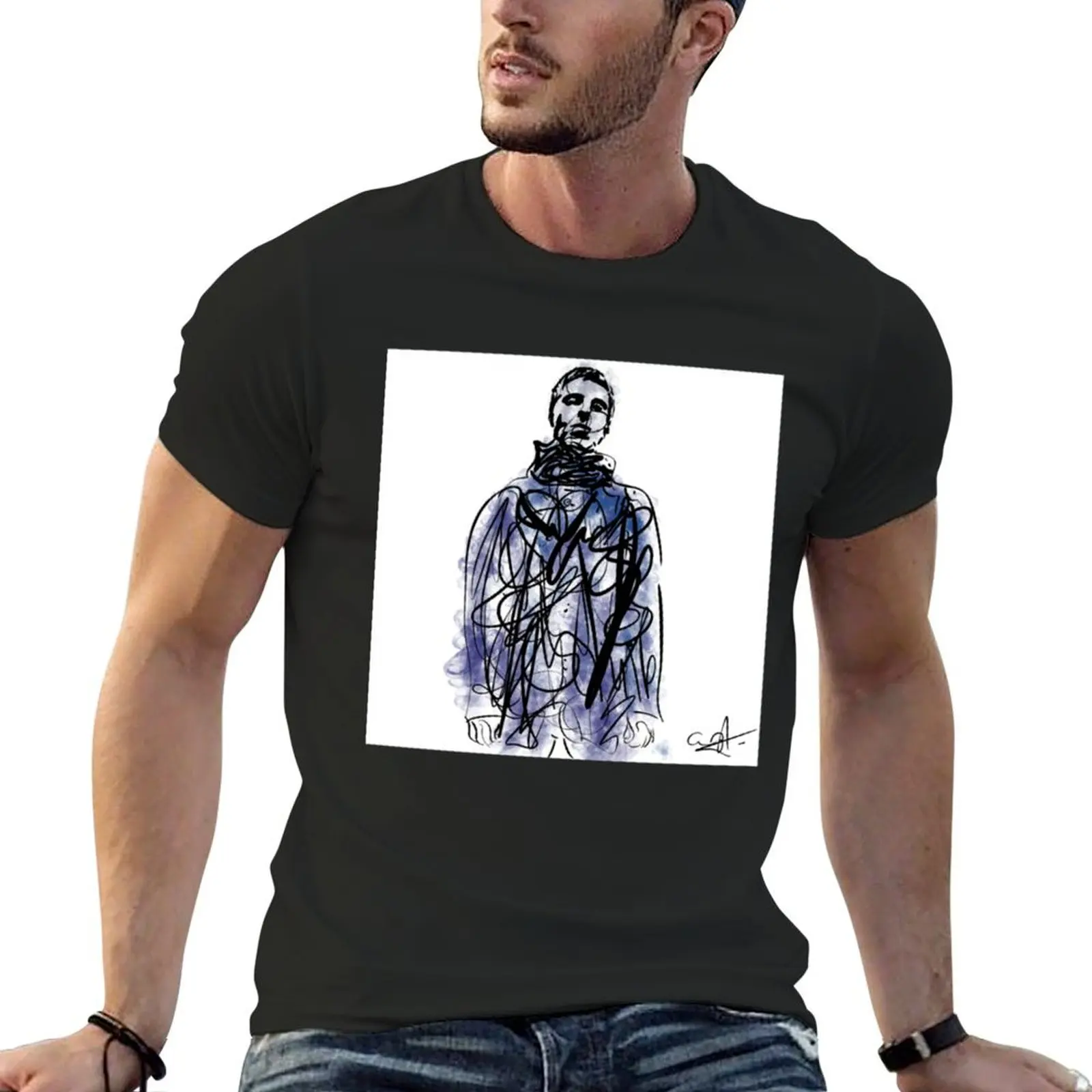 liam gallagher art T-Shirt custom t shirt street wear Aesthetic clothing for a boy outfits for men