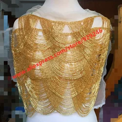 Gold Beads Tassel Lace Accessory DIY Dancing Costumes Dress Decorative Lace Gorgeous Lace For Garments Clothes Embellishment