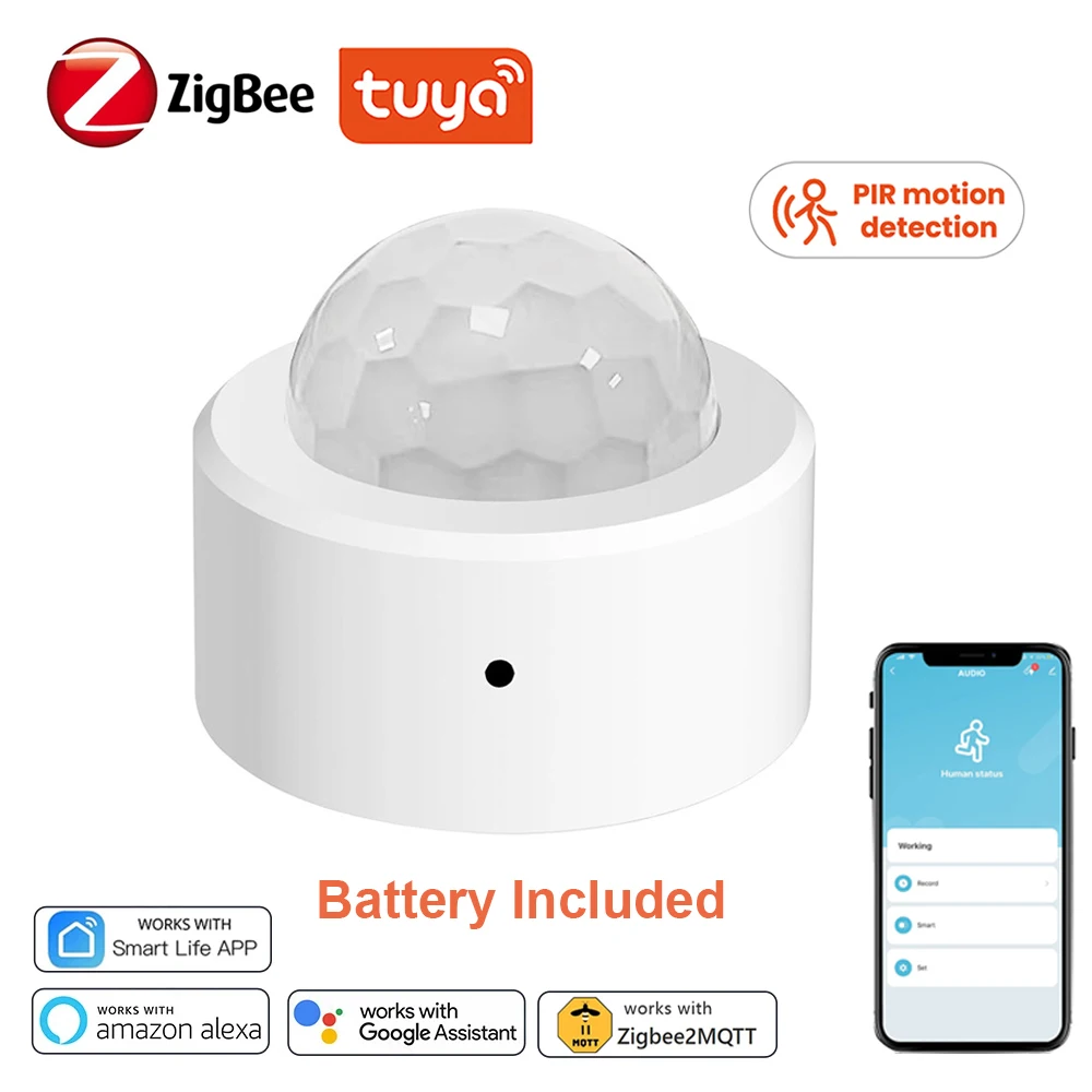 tuya zigbee sensor de movimento pir humano movimento corporal inteligente detector infravermelho alarme de seguranca domestica trabalhar com alexa google home 01