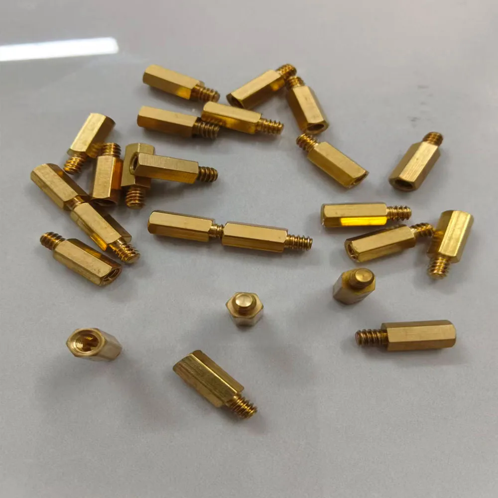 

20Pcs 6#-32 UNC Male-Female Brass Standoff, 6+4/6.5+4mm Hex Threaded Spacer for PC Motherboard & Electronic Projects