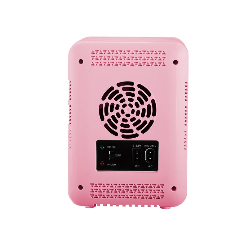 Pink Color Transparent Door Counter Drinks Cooler Freezer Table Top Small Mute Fridge Free Standing 4L Mini Fridge for Room