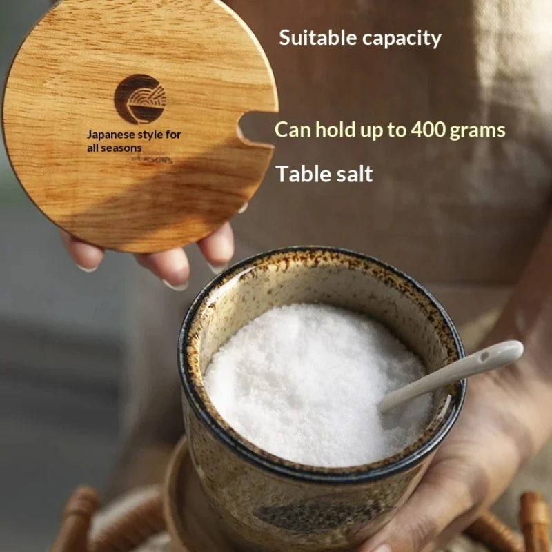 

Ceramic Retro Seasoning Pot Hand-painted Salt Pot Oil Spice Organizer Pot Kitchen Covered Chili Jar Seasoning Jar Galheteiro
