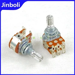 1PCS Dual A500K With Center Positioning Amplifier Audio Bass Active Tone Volume Potentiometer
