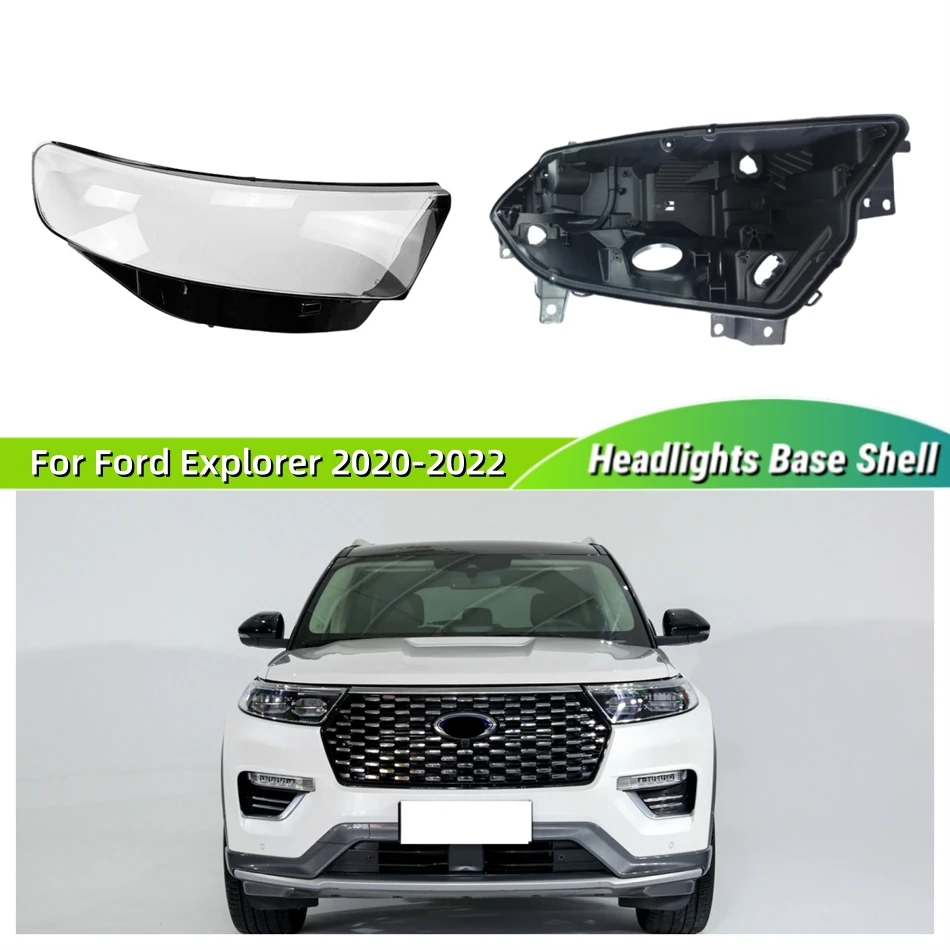For Ford Explorer 2020 2021 2022 Car Accesorries Base Head Lamp Shell Headlight Back Housing Holder Front Headlight Lens Cover