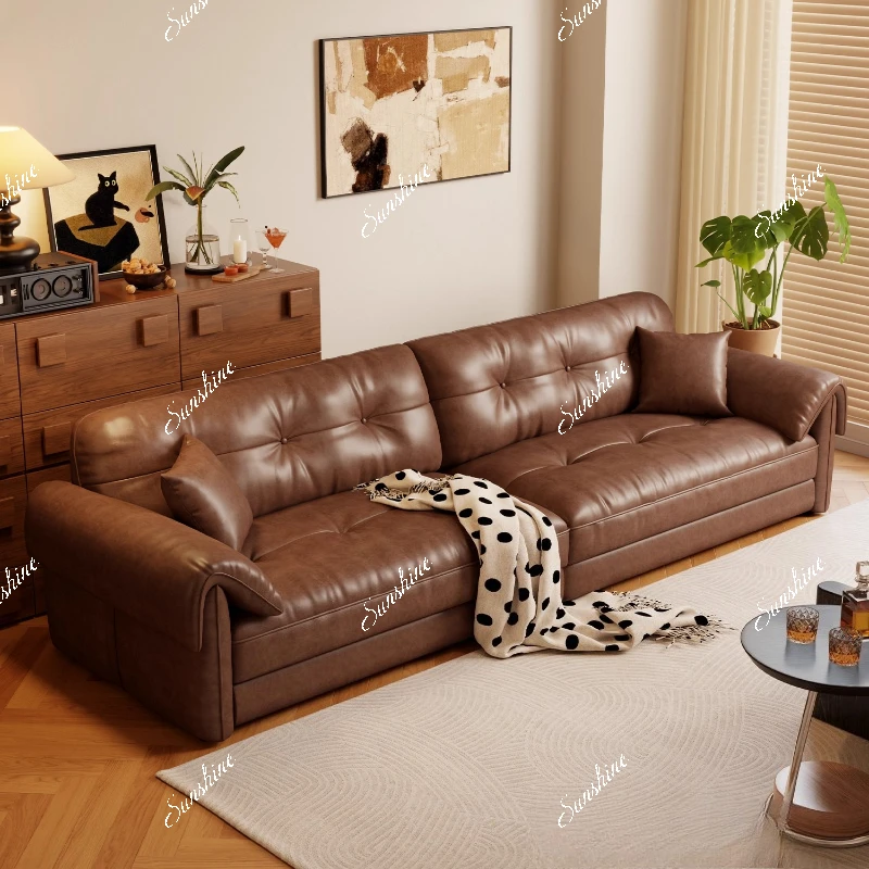 Medieval style straight row small apartment simple sofa