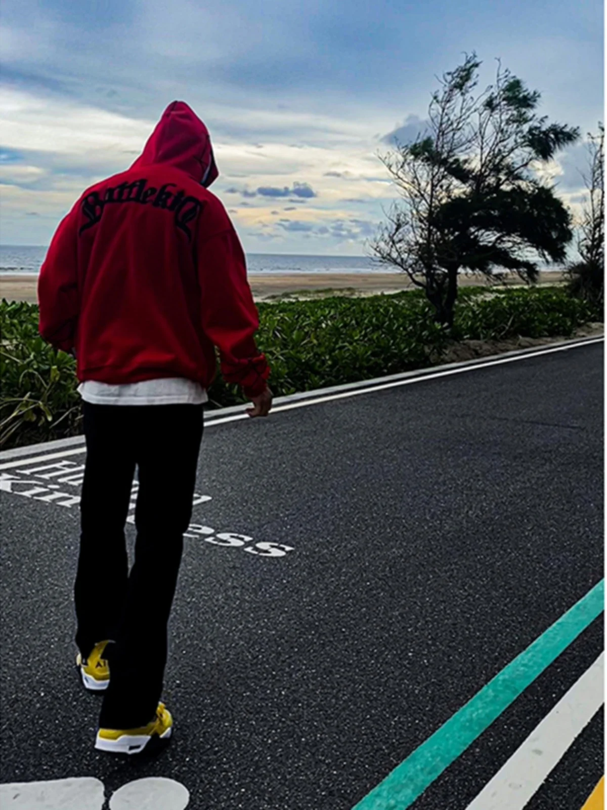 

Pure Bla Slim Fit Elastic Denim Jeans Men's Sle High Street American Micro Flare Pants Autumn Season Cleanfit Trousers