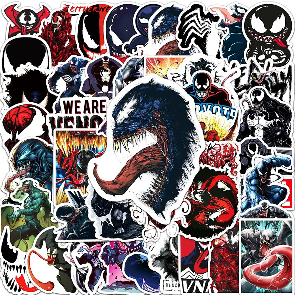 10/30/50 Stück Comics Film Carnage Venom Schurken-Graffiti-Aufkleber Coole Deko-Sticker Spielzeug DIY Koffer Motorrad Fahrrad Aufkleber