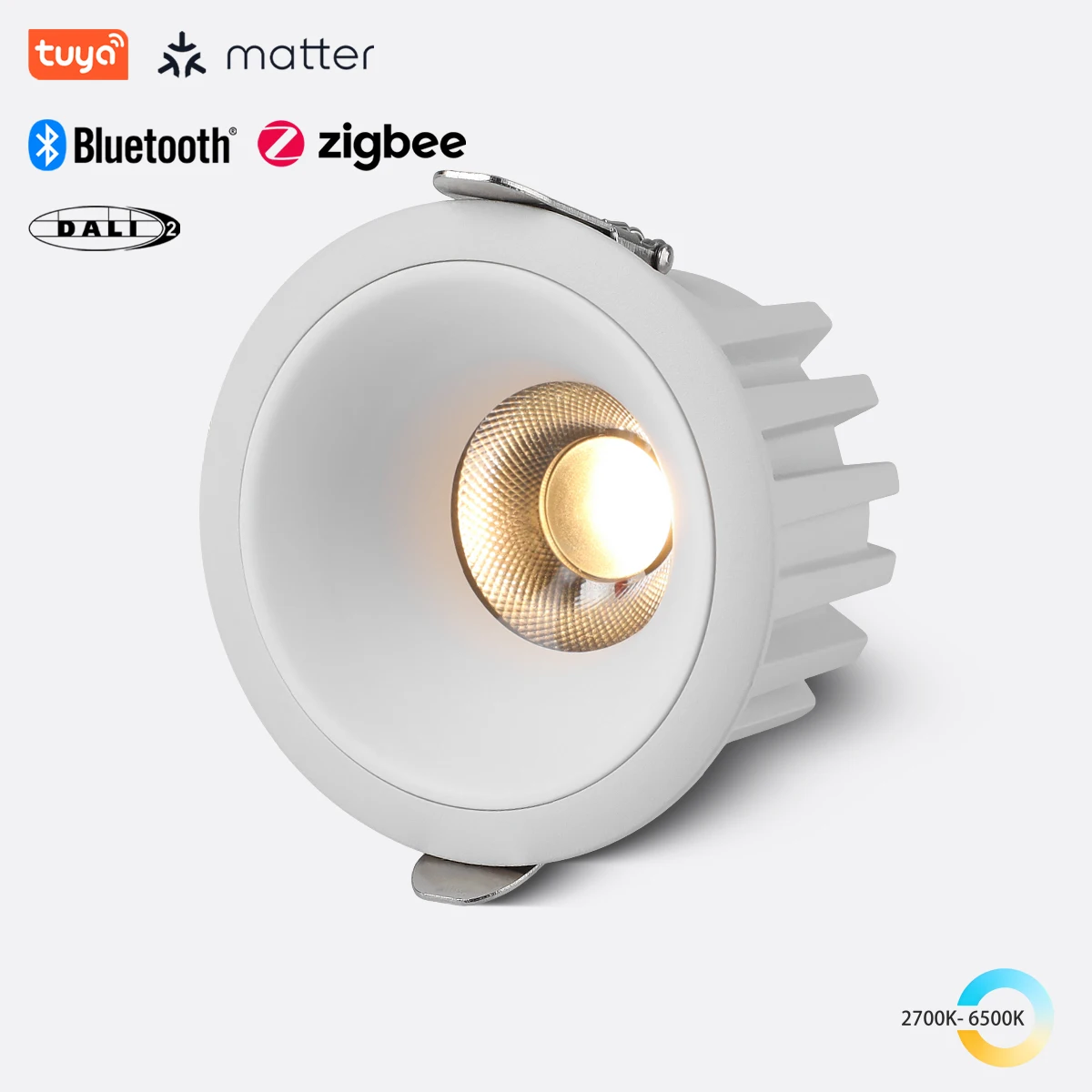 

Tuya Zigbee/ DALI/ Matter/ 5 CCT Switchable Recessed LED Ceiling Light Smart White Black Living Room Bedroom Kitchen Downlight