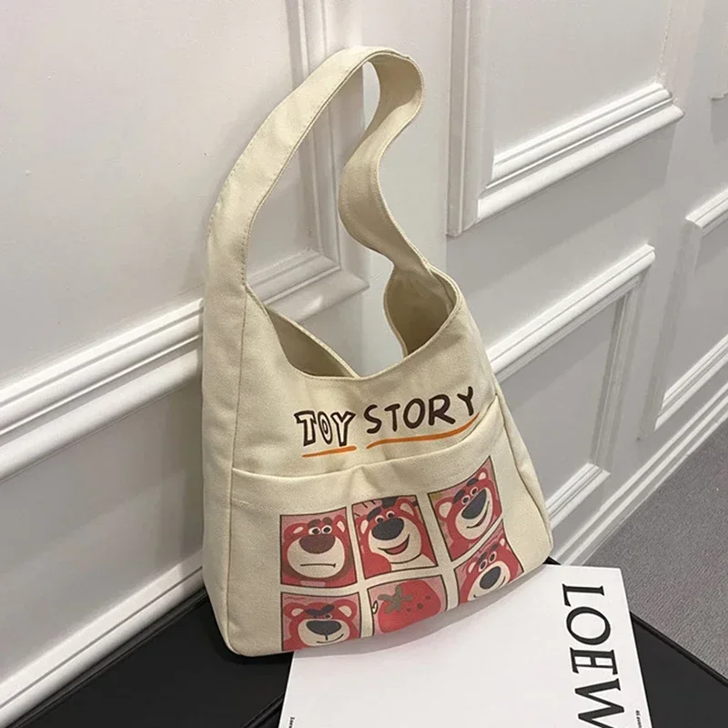 MINISO Disney Serie Cartoon Casual Canvas Bag Cute Snoopy Shoulder Bag Printed Underarm Bag Modna torebka o dużej pojemności